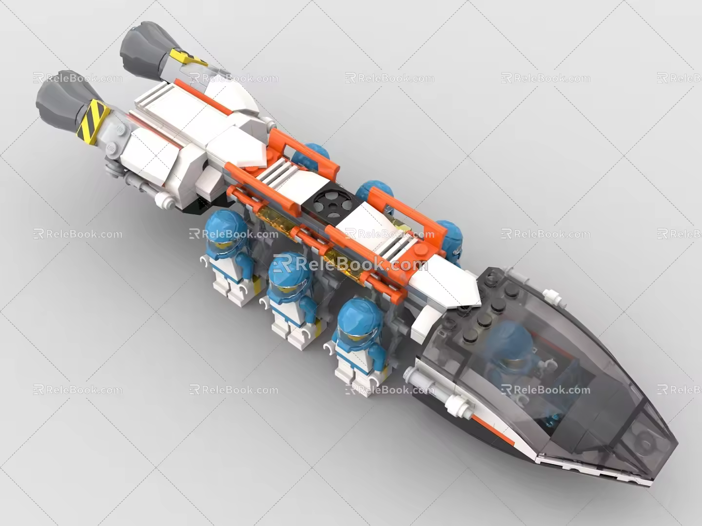 LEGO toy building blocks spaceship transport ship 3d model