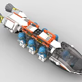 LEGO toy building blocks spaceship transport ship 3d model