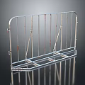 Silver Metal Railing With Rust Marks And Shiny Bottom Reflections 3d model