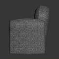 Modern Gray Upholstered Armchair With Soft Fabric Comfortable Seating And Simple Design