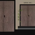 Elegant Copper Steel Double Doors for Villa Entrance with Textured Surface