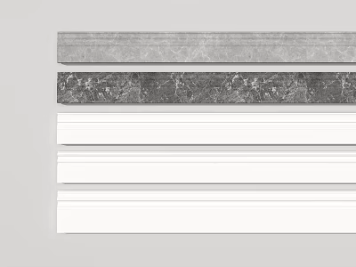Different Styles of Lines Featuring Patterned Textured Dark and Pure White Flat Designs on Grey Background 3d model