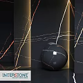 Black Sphere Component Featuring Golden Lines On Dark Backdrop With Lighting