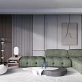 Modern sofa coffee table combination 3d model