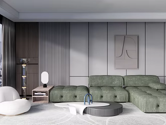 Modern sofa coffee table combination 3d model