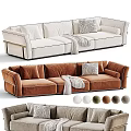 Modern Sectional Sofa With Color Options Throw Pillows And Blanket