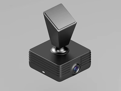 Projection Surveillance Camera with Black Square Base Compact Design HD Lens for Home Security 3d model