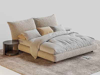 Edra Modern Double Bed Petal Bed Master Bedroom Bed 3d model
