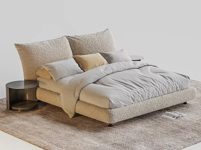 Edra Modern Double Bed Petal Bed Master Bedroom Bed 3d model