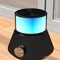 Modern Decorative Light With Blue Illumination Black Base Design For Indoor Wooden Surface Decoration