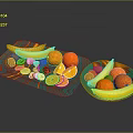Colorful Commercial Fruit Display Trays with Bananas Oranges and Berries for Catering Services