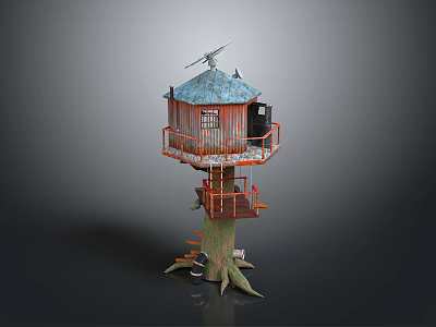 Tree House Cartoon Tree House Cartoon Wooden House Game Environment Cartoon Environment Animation Environment 3d model