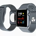 Smartwatch With Gray Strap Digital Screen Time Weather And Heart Rate Monitor