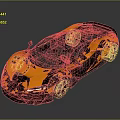Orange Sports Car With Sleek Design Black Roof And Aerodynamic Body