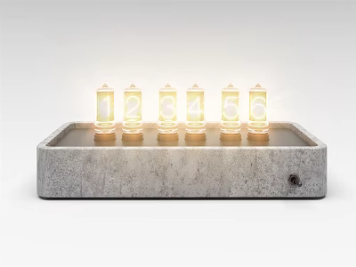 Modern Outdoor Lights With Concrete Base And Illuminated Numbered Glass Bulbs 3d model