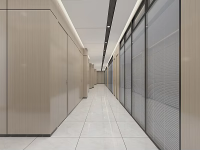 Modern aisle office building corridor aisle 3d model