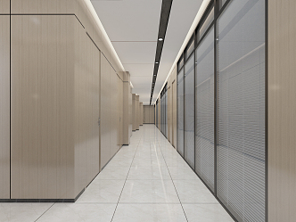 Modern aisle office building corridor aisle 3d model