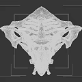 Mythical Creature Character With Intricate Horned Head Fangs And Red Organs In Detailed Fantasy Design