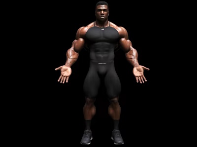 Virtual character game character tough guy muscle man fitness man 3d model