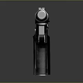 Black Handgun Pistol With Modern Design Isolated On Dark Background