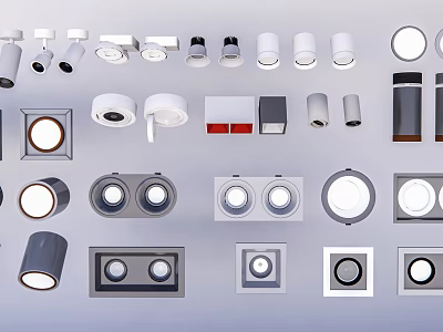 Modern Downlights and Spotlights with Recessed Surface Mounted Types for Home Ceiling Lighting 3d model