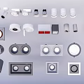 Modern Downlights and Spotlights with Recessed Surface Mounted Types for Home Ceiling Lighting 3d model
