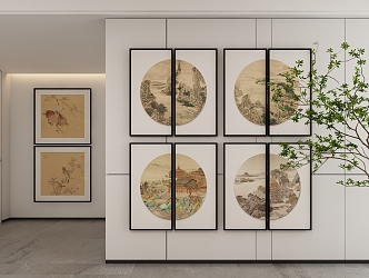 New Chinese Style Decorative Hanging Painting 3d model