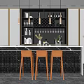 Modern Wine Cellar Interior With Wine Racks Bottles Glasses And Bar Stools 3d model