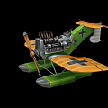 Electric Toy Airplane With Green Yellow Propeller Design For Kids Fun Flying Play
