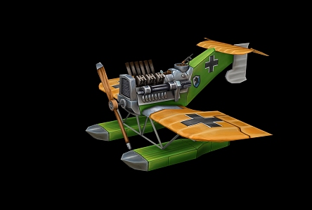 Modern toy cartoon plane 3d model