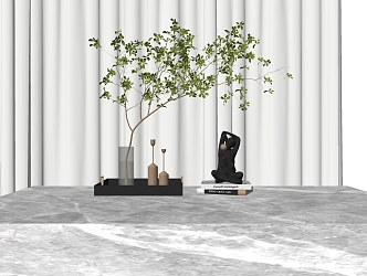 Modern Ornaments Combination Plant Vase Ornaments 3d model