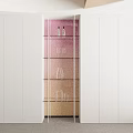 Modern Wine Rack With Transparent Glass Shelves In Light Colored Cabinet Interior Design