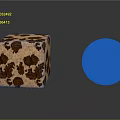Textured Cube And Sphere With Brown Spots On Light Brown Surface