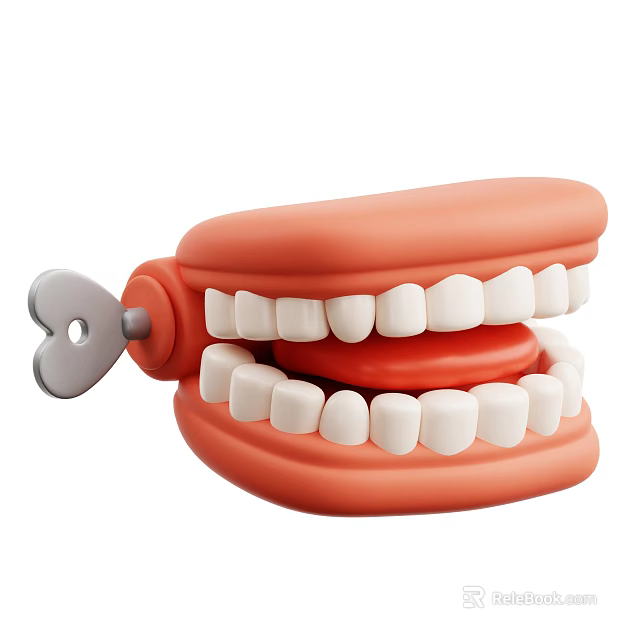 Dental Training Medical Device With White Teeth And Red Gums Model 3d model 
