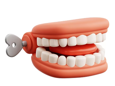 Dental Training Medical Device With White Teeth And Red Gums Model 3d model