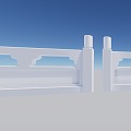 Modern Stone Railing 3d model