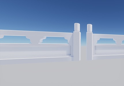 Modern Stone Railing 3d model