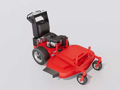 Industrial Lawn Mower With Red Base Black Seat And Durable Wheels For Efficient Lawn Maintenance 3d model