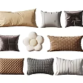 Decorative Throw Pillows With Various Styles Textures Beige Gray Brown White Woven Quilted Striped Designs