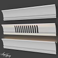 Modern Architectural Decorative Components With Three White Designs Hollow Stripes And Integrated Lighting