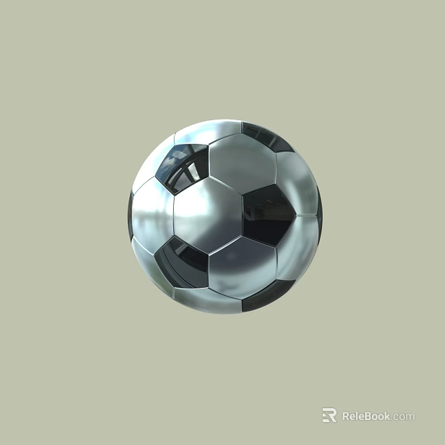 Durable Soccer Ball Sports Equipment with Black White Panels for Training and Match Use 3d model 