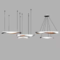 Modern Circular Pendant Lights With Multiple Ring Shapes For Minimalist Interior 3d model