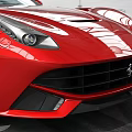 Red Ferrari Sports Coupe Featuring Sleek Exterior Design And Black Alloy Wheels