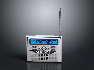 Portable Silver TOENRADO Radio with Snooze Function Blue Screen and Antenna 3d model