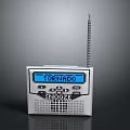Portable Silver TOENRADO Radio with Snooze Function Blue Screen and Antenna