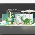 Traditional Chinese Style Photo Check In Spot With Green Scroll Backdrop Lanterns And Umbrella