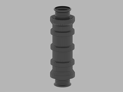Black Cylindrical 3D Model Part With Multi Ring Layered Structure Design 3d model