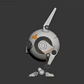 White Robot Rabbit With Long Ears Blue Eyes Orange Accents TB Logo And Mechanical Limbs