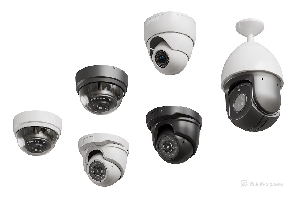 Projection Surveillance Cameras Various Types And Styles For Security Monitoring 3d model 
