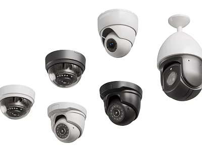 Projection Surveillance Cameras Various Types And Styles For Security Monitoring 3d model